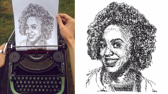 Este Jovem Artista Desenha Com Uma Maquina De Escrever E Aqui Estao 30 De Suas Imagens Incrivelmente Detalhadas 13