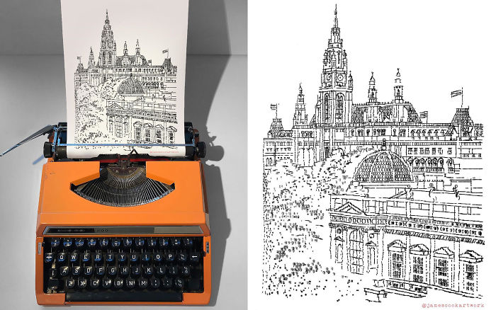 Este Jovem Artista Desenha Com Uma Maquina De Escrever E Aqui Estao 30 De Suas Imagens Incrivelmente Detalhadas 26
