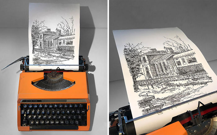Este Jovem Artista Desenha Com Uma Maquina De Escrever E Aqui Estao 30 De Suas Imagens Incrivelmente Detalhadas 27