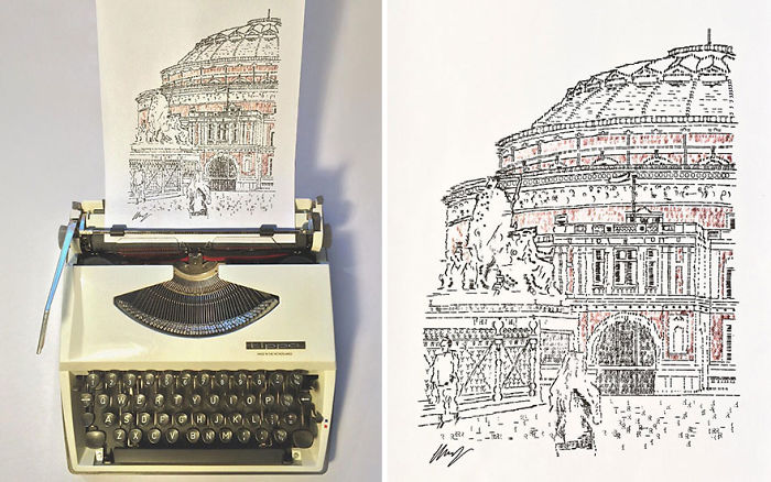 Este Jovem Artista Desenha Com Uma Maquina De Escrever E Aqui Estao 30 De Suas Imagens Incrivelmente Detalhadas 29