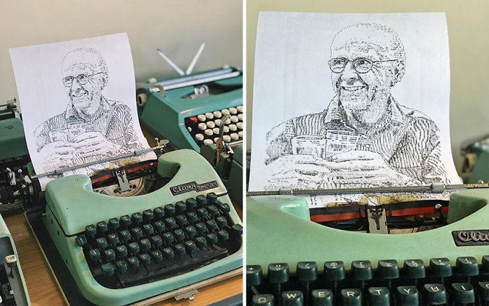 Este Jovem Artista Desenha Com Uma Maquina De Escrever E Aqui Estao 30 De Suas Imagens Incrivelmente Detalhadas 8