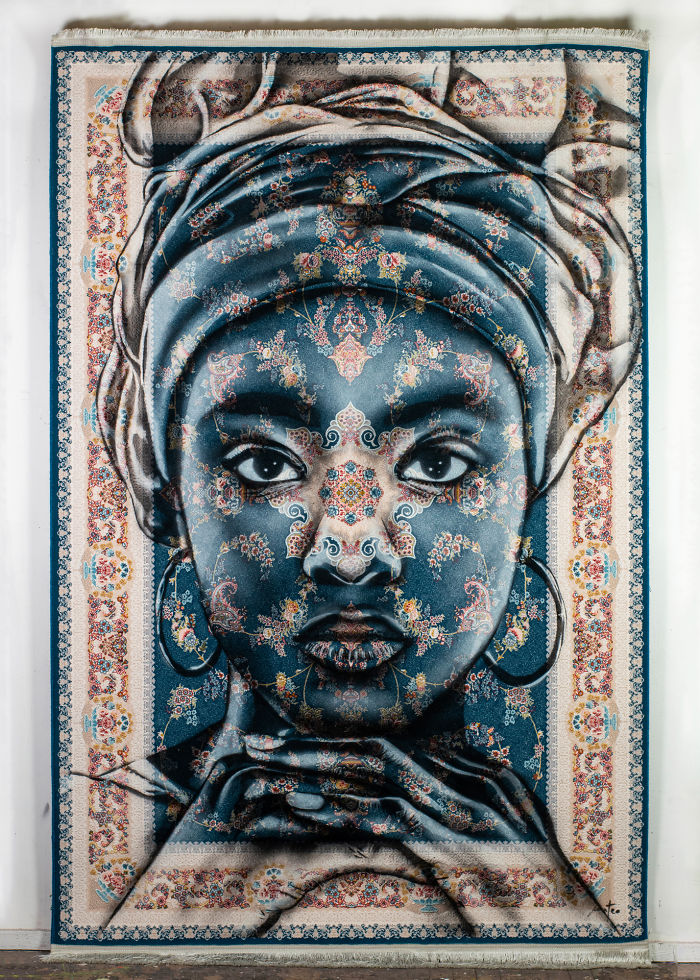 Eu Uso Os Tapetes Persas Tradicionais Como Tela Para Pintar Retratos Femininos Com Spray 61 Fotos 1