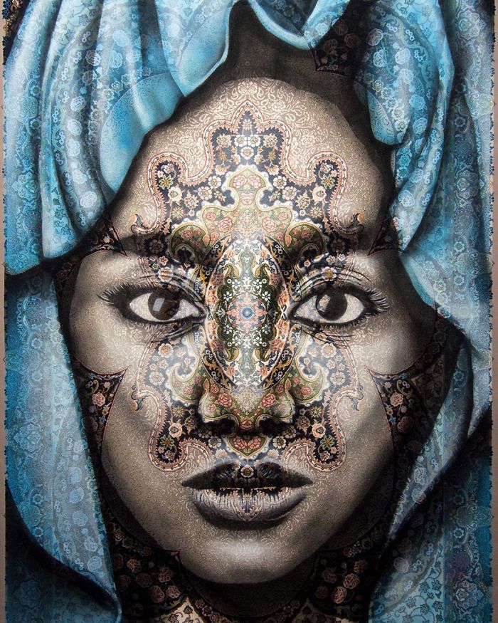 Eu Uso Os Tapetes Persas Tradicionais Como Tela Para Pintar Retratos Femininos Com Spray 61 Fotos 18