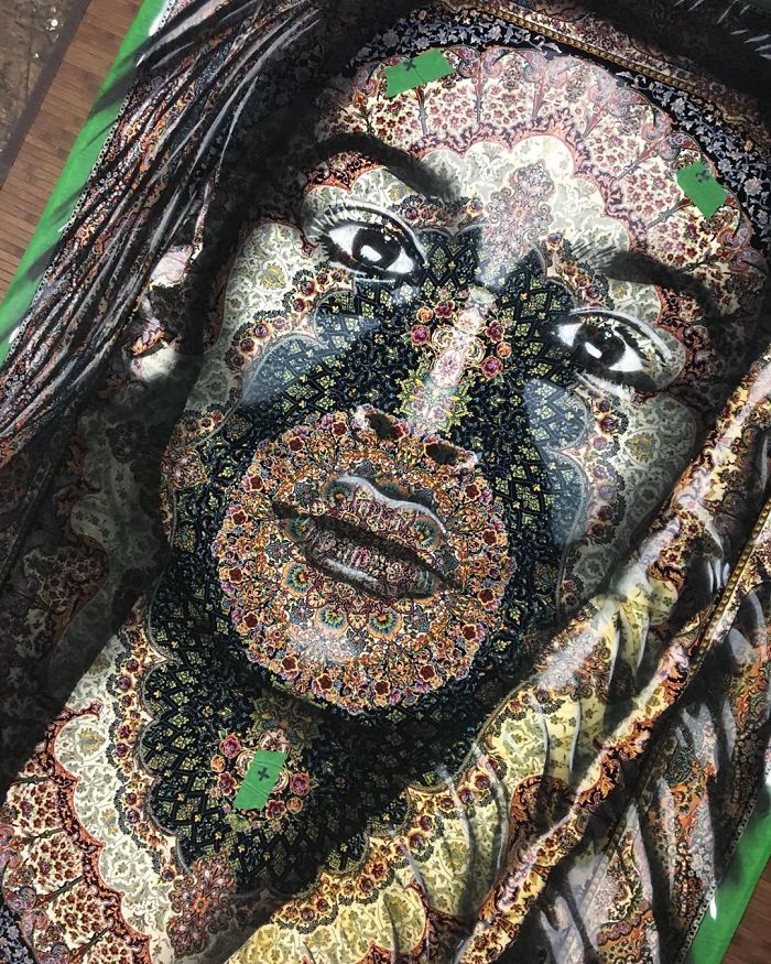 Eu Uso Os Tapetes Persas Tradicionais Como Tela Para Pintar Retratos Femininos Com Spray 61 Fotos 32