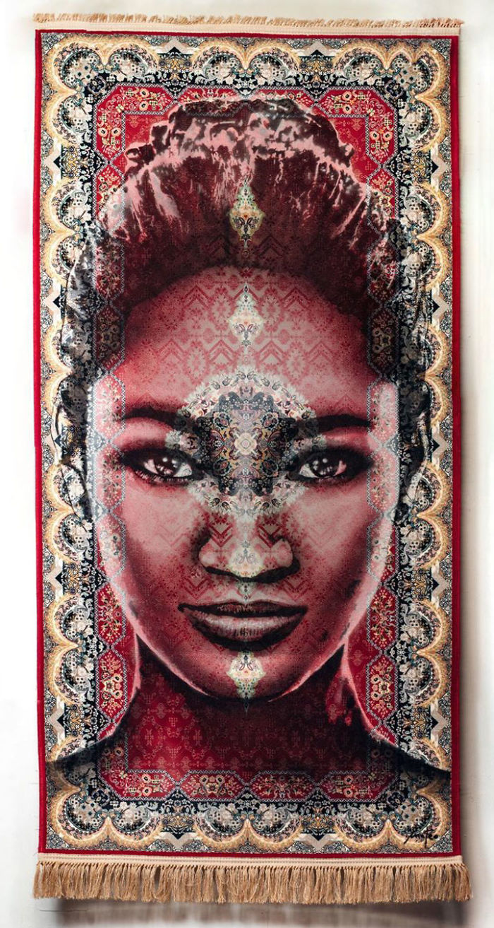 Eu Uso Os Tapetes Persas Tradicionais Como Tela Para Pintar Retratos Femininos Com Spray 61 Fotos 39