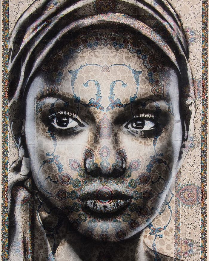Eu Uso Os Tapetes Persas Tradicionais Como Tela Para Pintar Retratos Femininos Com Spray 61 Fotos 43