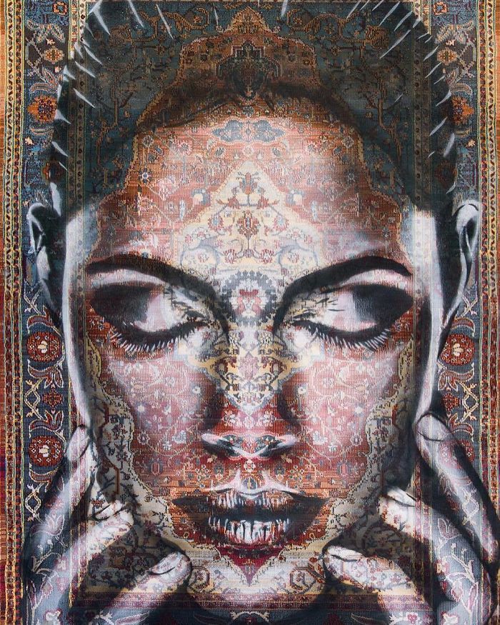 Eu Uso Os Tapetes Persas Tradicionais Como Tela Para Pintar Retratos Femininos Com Spray 61 Fotos 44