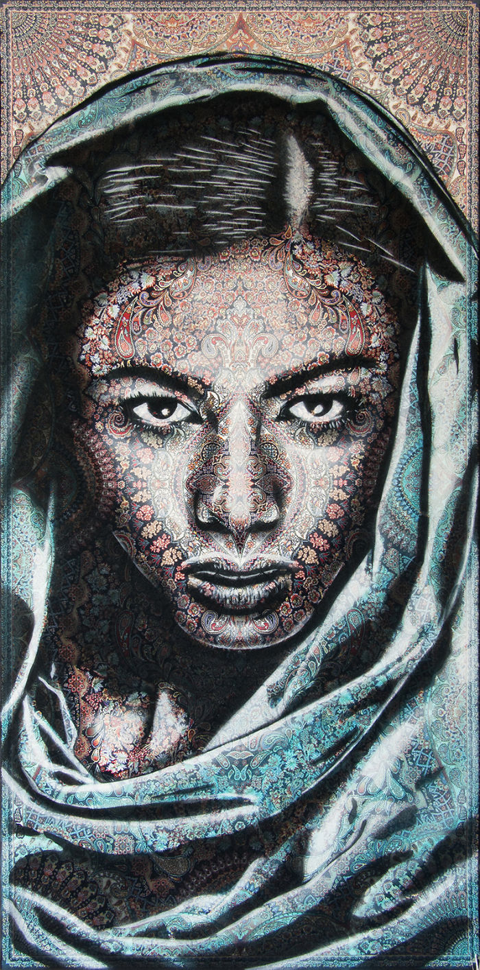 Eu Uso Os Tapetes Persas Tradicionais Como Tela Para Pintar Retratos Femininos Com Spray 61 Fotos 7