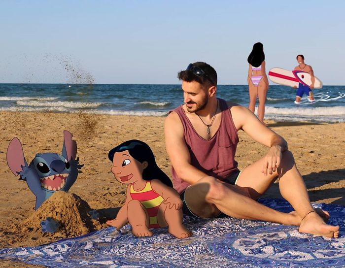 Guy Modifica Os Personagens Da Disney Em Suas Fotos E O Resultado Parece Que Eles Estao Se Divertindo 30 Imagens 8