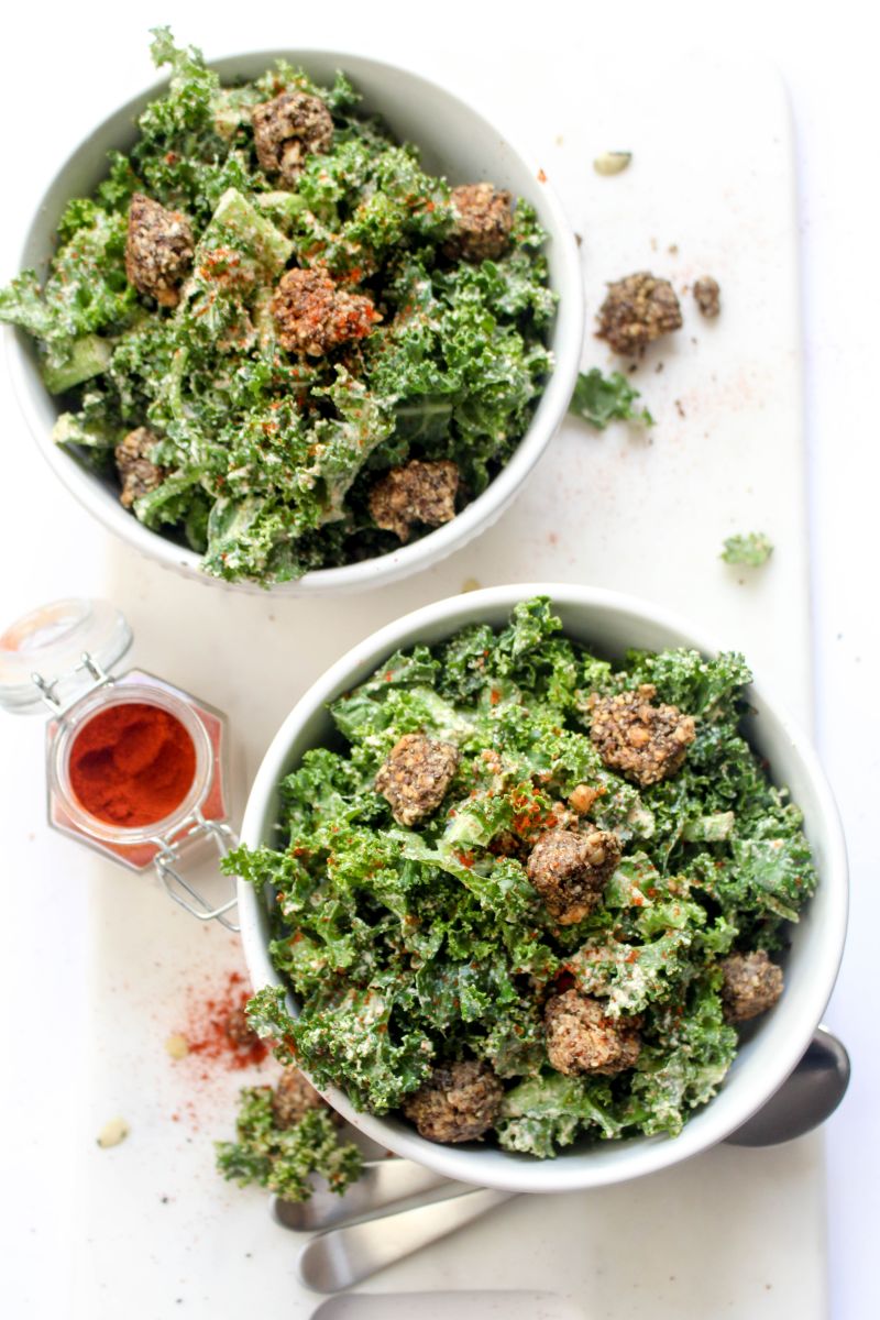 Receita de Salada Kale Caesar