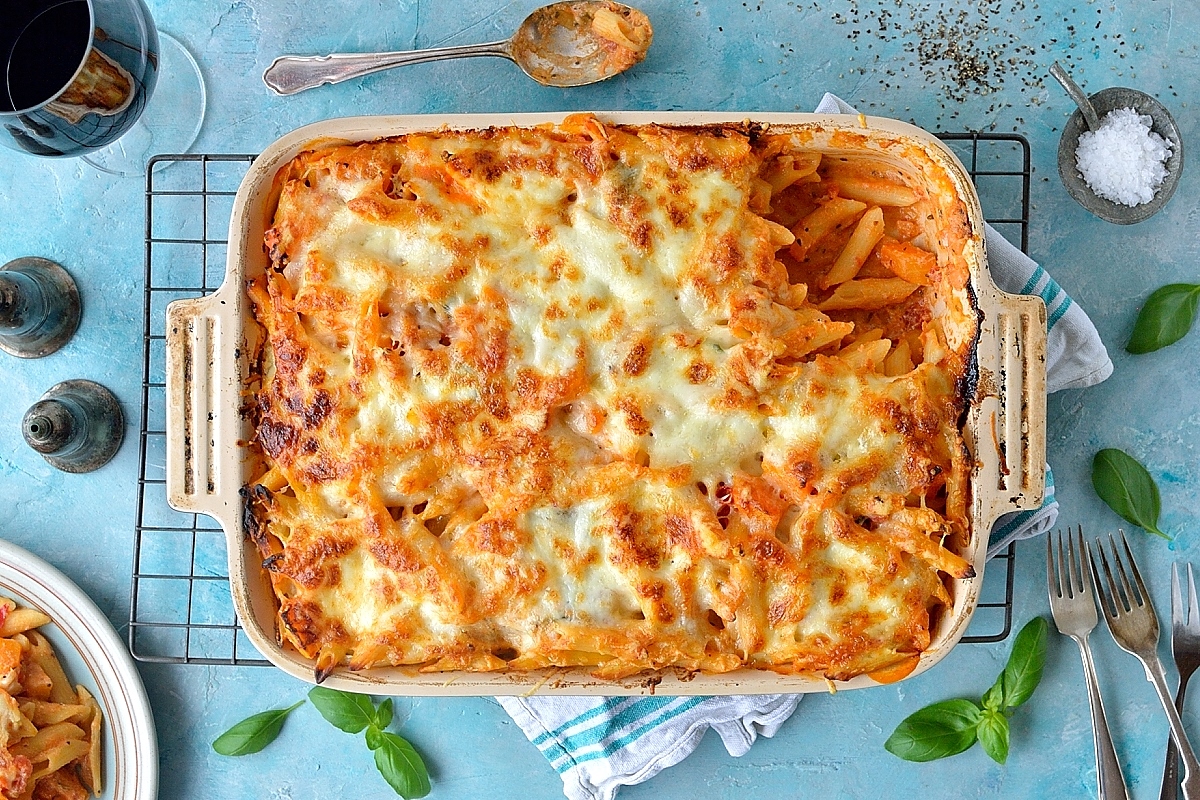 Caçarola de massa com abóbora e ricota-uma refeição vegetariana farta e farta que vai agradar a toda a família!